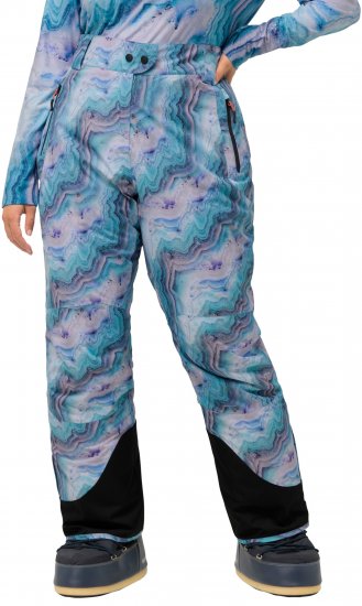 Ulla Popken Functional Ski Trousers Waterproof Shaped Knees Velcro Closure Mineral Blue - Jeans & Pantalons Femme Grandes Tailles – Plus Size - 