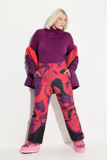 Ulla Popken Hyprar Ski Pants Waterproof Velcro Closure Shaped Knees Berry Pink - Vêtements de ski - 