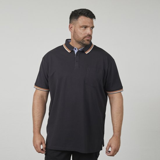 North Latitude 61128 Polo Piqué Superflex Noir - Polos - Polos homme grande taille