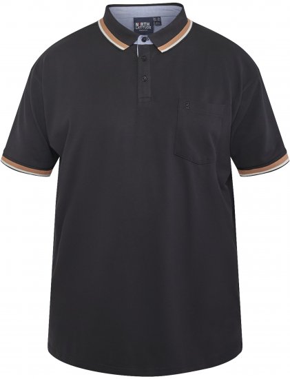 North Latitude 61128 Polo Piqué Superflex Noir - Polos - Polos homme grande taille