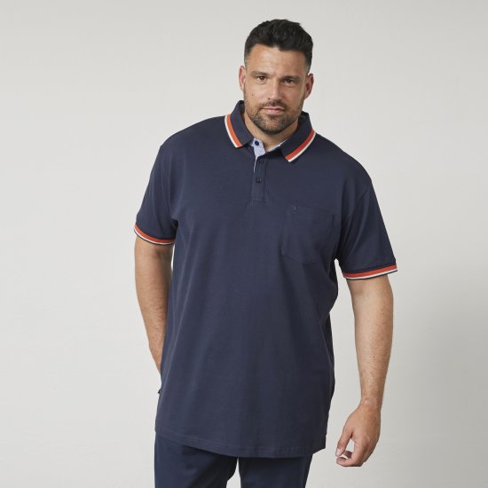 North Latitude 61128 Polo Piqué Superflex Bleu Marine - Polos - Polos homme grande taille