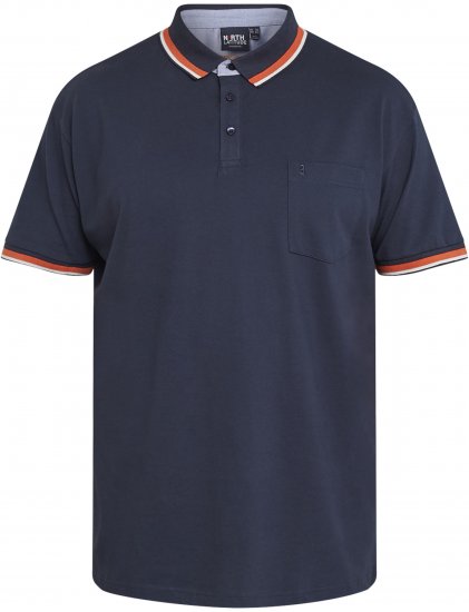North Latitude 61128 Polo Piqué Superflex Bleu Marine - Polos - Polos homme grande taille