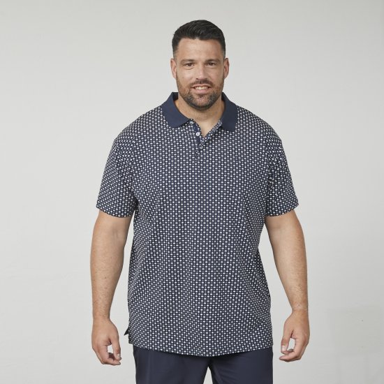 North Latitude 61134 Polo Jersey Imprimé Intégral Bleu Marine - Polos - Polos homme grande taille