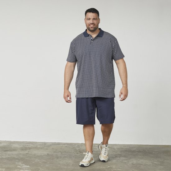 North Latitude 61134 Polo Jersey Imprimé Intégral Bleu Marine - Polos - Polos homme grande taille