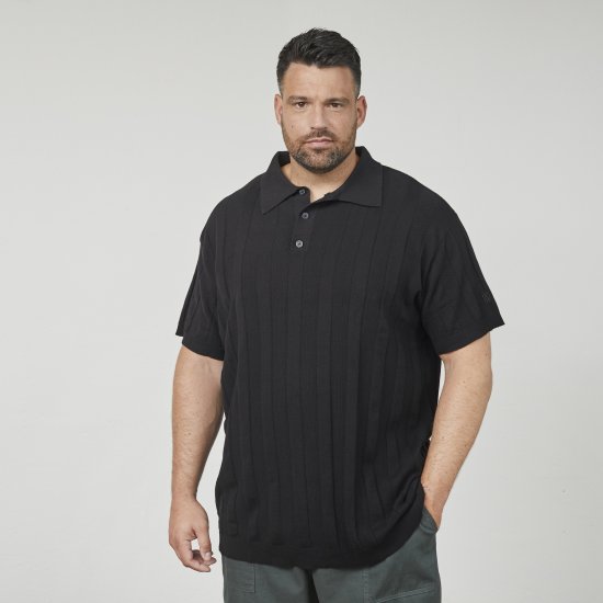 North Latitude 61329 Polo En Maille Manches Courtes Noir - Polos - Polos homme grande taille
