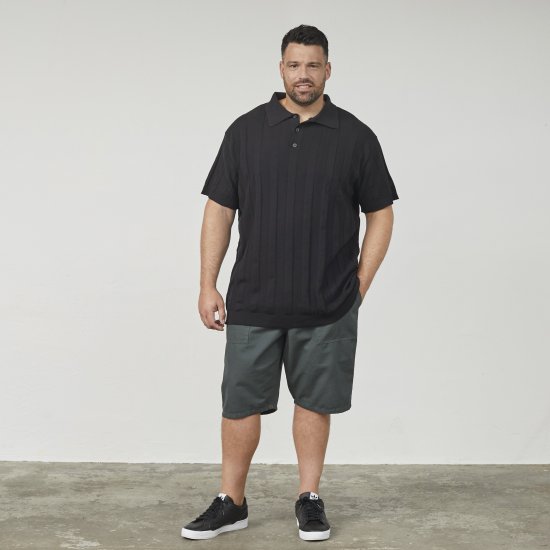 North Latitude 61329 Polo En Maille Manches Courtes Noir - Polos - Polos homme grande taille