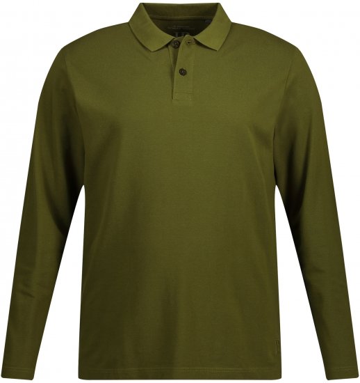 JP1880 Polo Shirt Basic Long Sleeve Pique Moss Green - Polos - Polos homme grande taille
