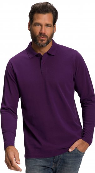 JP1880 Polo Shirt Long Sleeve Pique Purple - Polos - Polos homme grande taille
