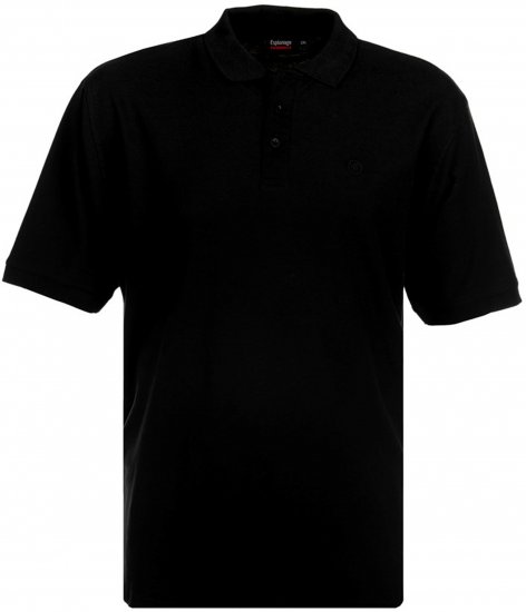 Espionage P074 Short Sleeve Polo Black - Polos - Polos homme grande taille