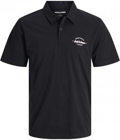 Jack & Jones Brandon Short Sleeve Polo Black - Polos - Polos homme grande taille