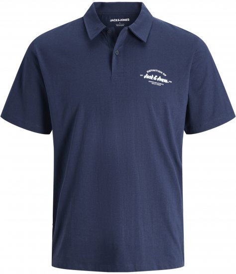 Jack & Jones Brandon Short Sleeve Polo Navy - Polos - Polos homme grande taille