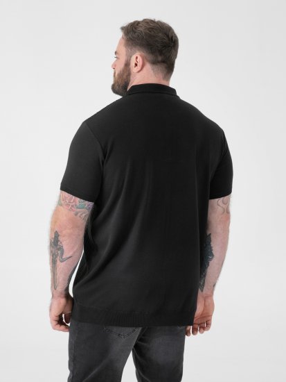 D555 Kennedy Cable Knitted Polo Black - Polos - Polos homme grande taille
