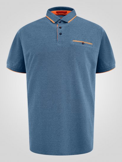 D555 Harvey Pique with Jacquard Collar & Cuffs Polo Teal - Polos - Polos homme grande taille