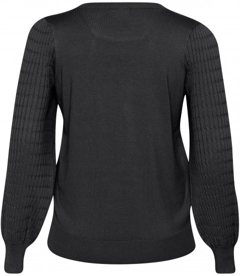 Kaffe Curve Lini Knit Pull Noir Oyster - Sweatshirts & hoodies - 