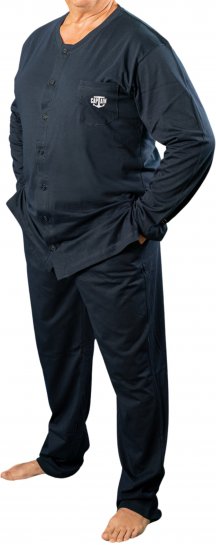 20 Nodi Tramontana Long Pajamas with Buttons Pockets and Side Slits - 20 Nodi - 20 Nodi – Sous-vêtements d’Italie