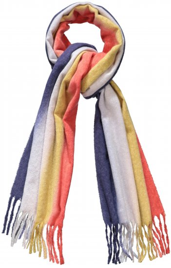 Ulla Popken Ombre Rainbow Stripe Scarf Night Blue - Accessoires - 