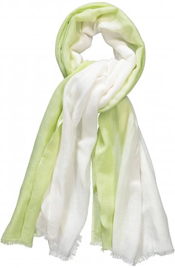 Ulla Popken Ombre Linen Blend Scarf Lime Green - Accessoires - 