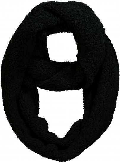 Ulla Popken Teddy Fleece Infinity Scarf Black - Accessoires - 