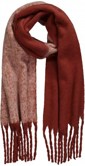Ulla Popken Fringed Edge Boucle Scarf Orange - Accessoires - 