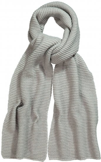 Ulla Popken Garter Stitch Knit Scarf Light Grey Melange - Accessoires - 