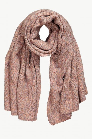 Ulla Popken Heather Knit Wool Blend Scarf Dark Pink - Accessoires - 