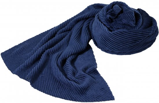 Ulla Popken Ribbed Chenille Scarf Navy - Accessoires - 