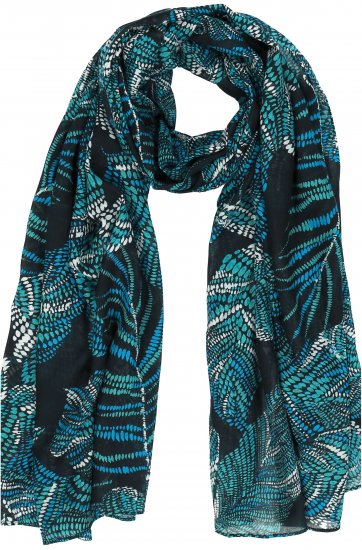Ulla Popken Leaf Dot Scarf Navy - Accessoires - 