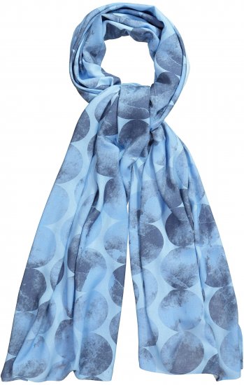 Ulla Popken Circle Print Scarf Blue - Accessoires - 