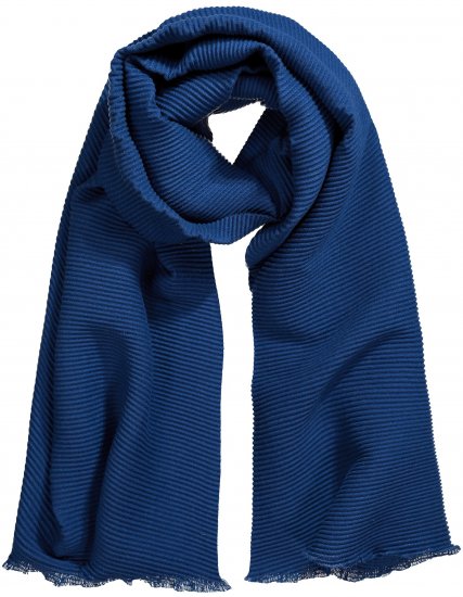 Ulla Popken Pleated Lightweight Scarf Dark Blue - Accessoires - 