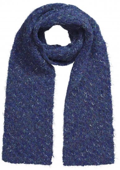 Ulla Popken Marled Mix Yarn Wool Blend Scarf Deep Aqua - Accessoires - 