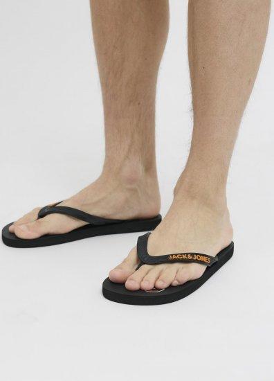 Jack & Jones Logo Palm Print Flip Flop Slippers Anthracite - Chaussures homme 40-52 - 