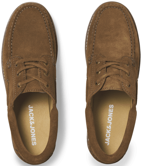 Jack & Jones Brooklyn Suede Boat Loafers Cognac - Chaussures homme 40-52 - 