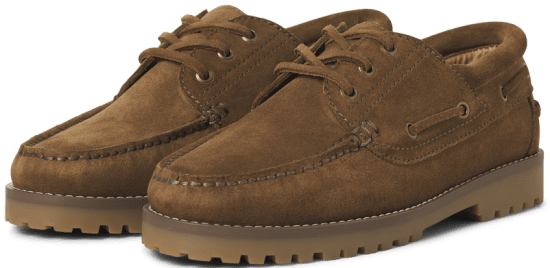Jack & Jones Brooklyn Suede Boat Loafers Cognac - Chaussures homme 40-52 - 
