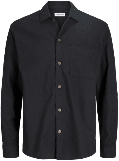 Jack & Jones TRISTAN Overshirt Long Sleeve Black - Chemises - Chemises Grandes Tailles Hommes