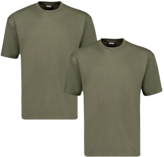 Adamo 129420 Marlon Comfort fit 2-pack T-shirt Olive Green - T-shirts - T-shirts Homme Grande Taille
