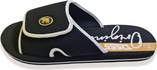 D555 DRAKE Slippers With Velcro Fastening Black - Chaussures homme 40-52 - 