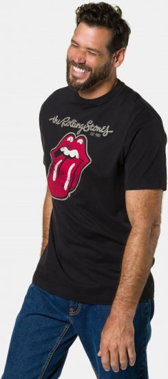 JP1880 Rolling Stones Graphic Band Comfort Fit T-Shirt Black - T-shirts - T-shirts Homme Grande Taille