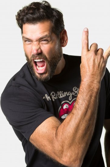 JP1880 Rolling Stones Graphic Band Comfort Fit T-Shirt Black - T-shirts - T-shirts Homme Grande Taille