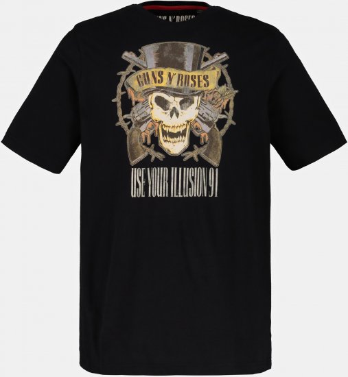 JP1880 Guns N’ Roses Skull Comfort Fit Band T-Shirt Black - T-shirts - T-shirts Homme Grande Taille