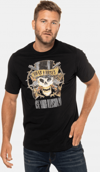JP1880 Guns N’ Roses Skull Comfort Fit Band T-Shirt Black - T-shirts - T-shirts Homme Grande Taille