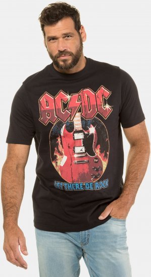 JP1880 ACDC - Let There Be Rock Vintage looking Band T-Shirt Black - T-shirts - T-shirts Homme Grande Taille