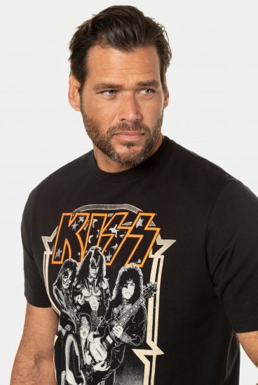 JP1880 KISS Retro Graphic Comfort Fit Band T-Shirt Black - T-shirts - T-shirts Homme Grande Taille