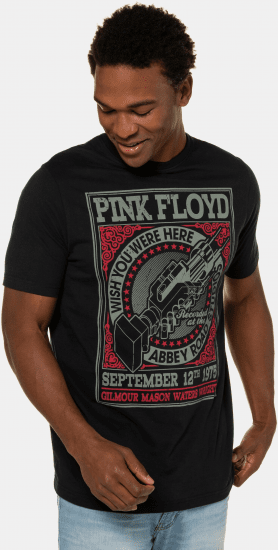 JP1880 Pink Floyd Retro Graphic Comfort Fit Band T-Shirt Black - T-shirts - T-shirts Homme Grande Taille