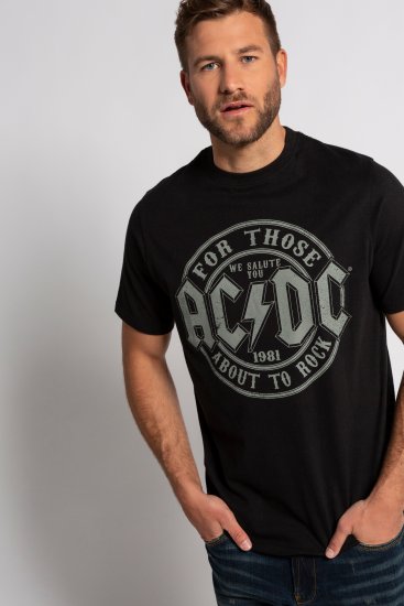 JP1880 AC/DC Graphic Comfort Fit Band T-Shirt Black - T-shirts - T-shirts Homme Grande Taille