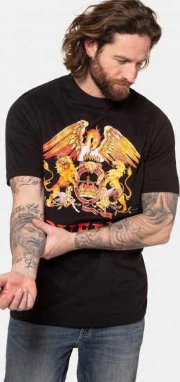 JP1880 Queen Graphic Comfort Fit Band T-Shirt Black - T-shirts - T-shirts Homme Grande Taille