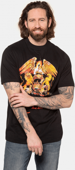 JP1880 Queen Graphic Comfort Fit Band T-Shirt Black - T-shirts - T-shirts Homme Grande Taille