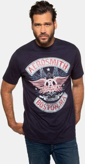 JP1880 Aerosmith Graphic Comfort Fit Band T-Shirt Black - T-shirts - T-shirts Homme Grande Taille