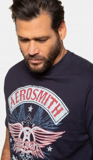 JP1880 Aerosmith Graphic Comfort Fit Band T-Shirt Black - T-shirts - T-shirts Homme Grande Taille