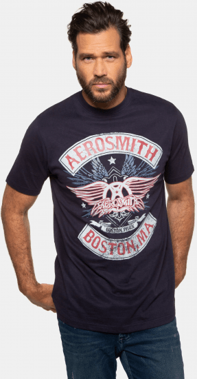 JP1880 Aerosmith Graphic Comfort Fit Band T-Shirt Black - T-shirts - T-shirts Homme Grande Taille