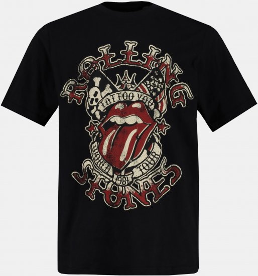 JP1880 Rolling Stones Graphic Comfort Fit Band T-Shirt Black - T-shirts - T-shirts Homme Grande Taille